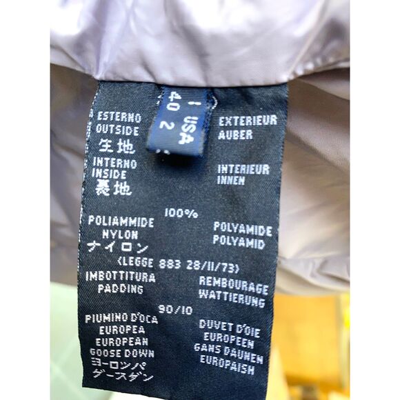 ADD Lavender Purple Goose Down Fitted Puffer Vest Side Slit Zipped Pockets SZ 2 - Picture 3 of 7